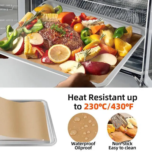 Alt view image 4 of 7 - Air Fryer Paper Liners for Emeril Lagasse Dual Zone 360 Air Fryer Oven Combo with French Door, 100 PCS Large Size Parchment Paper Square Airfryer Liner Baking Sheets for Emeril Lagasse 360 Toster Oven
