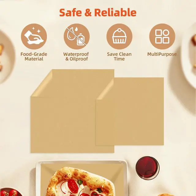 Alt view image 3 of 7 - Air Fryer Paper Liners for Emeril Lagasse Dual Zone 360 Air Fryer Oven Combo with French Door, 100 PCS Large Size Parchment Paper Square Airfryer Liner Baking Sheets for Emeril Lagasse 360 Toster Oven