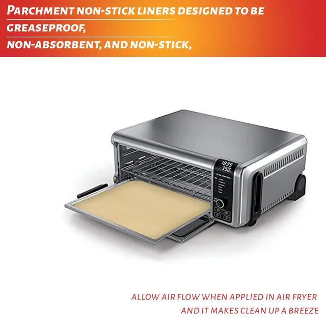 Alt view image 3 of 6 - inch Air Fryer Parchment Paper Squares, 100 Sheets Unbleached Pre-Cut Baking Disposable Paper Liner for Ninja Foodi Flip SP101/SP201/SP301/SP351, Cuisinart Toaster Oven, Microwave