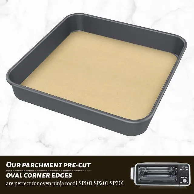 Alt view image 6 of 6 - inch Air Fryer Parchment Paper Squares, 100 Sheets Unbleached Pre-Cut Baking Disposable Paper Liner for Ninja Foodi Flip SP101/SP201/SP301/SP351, Cuisinart Toaster Oven, Microwave