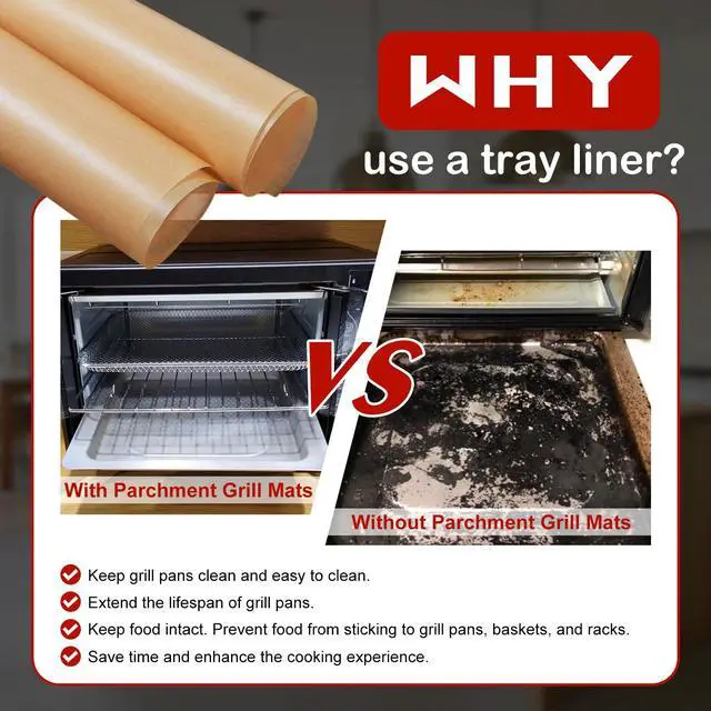 Alt view image 3 of 7 - 120Pcs Air Fryer Parchment Paper Liners Compatible with Gourmia GTF7460 Toaster Oven Air Fryer Combo, Disposable Nonstick Airfryer Paper Sheets Oven Liner for Gourmia French Door Air Fryer Accessories