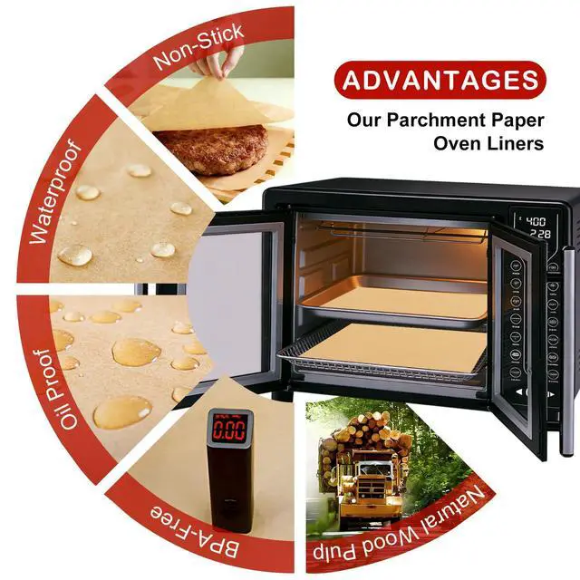 Alt view image 4 of 7 - 120Pcs Air Fryer Parchment Paper Liners Compatible with Gourmia GTF7460 Toaster Oven Air Fryer Combo, Disposable Nonstick Airfryer Paper Sheets Oven Liner for Gourmia French Door Air Fryer Accessories