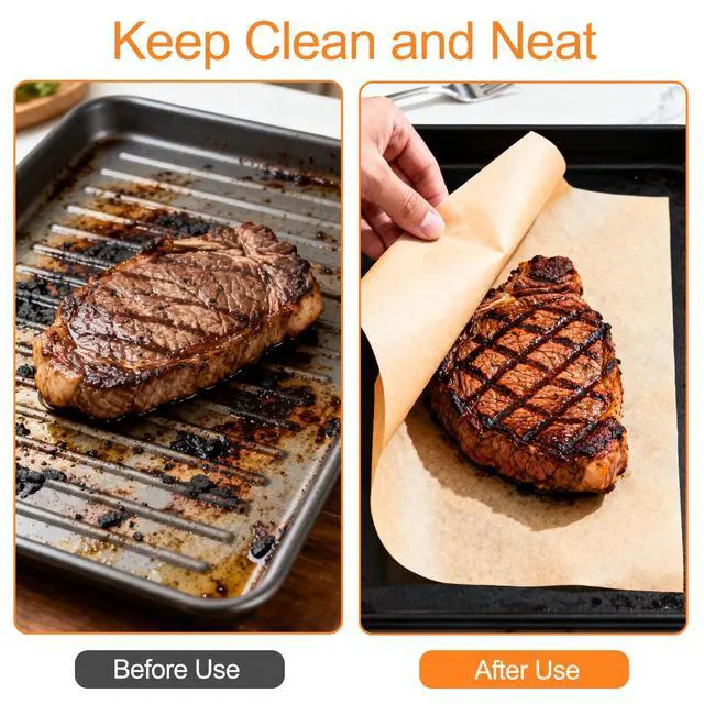 Alt view image 5 of 7 - 400 Pack Parchment Paper Sheets, 12 x 16 Inch No-Stick Pre-Cut Baking Paper Sheets, Half Sheet Parchment Paper for Cooking, Grilling, Steaming, Oven, Air Fryer, Microwave