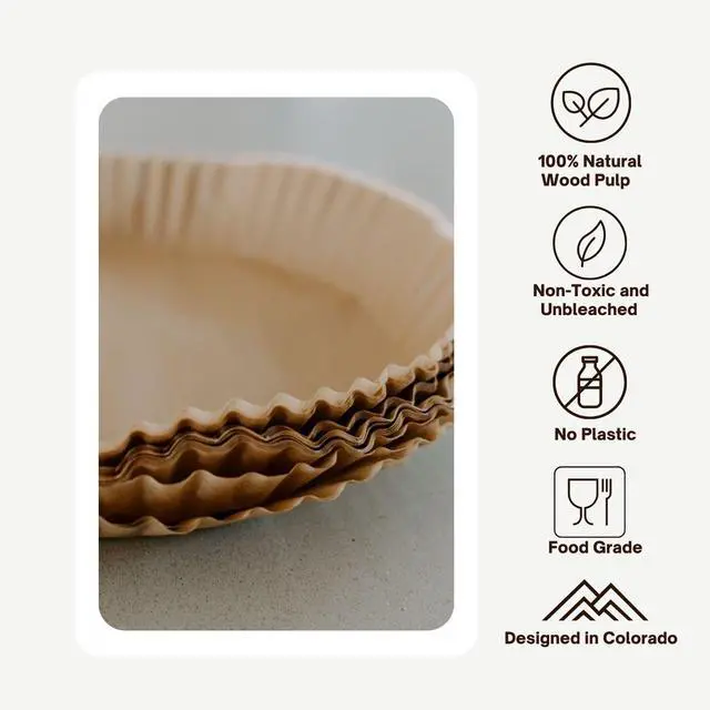 Alt view image 3 of 6 - Parchment Paper for Pie Weights and Pans, Plastic Free Packaging, Pre Formed fit 8,9,10 Inch Dish, Natural Unbleached Food Grade Non-Stick Liners, High Heat Safe, Designed in USA, 50 Sheets
