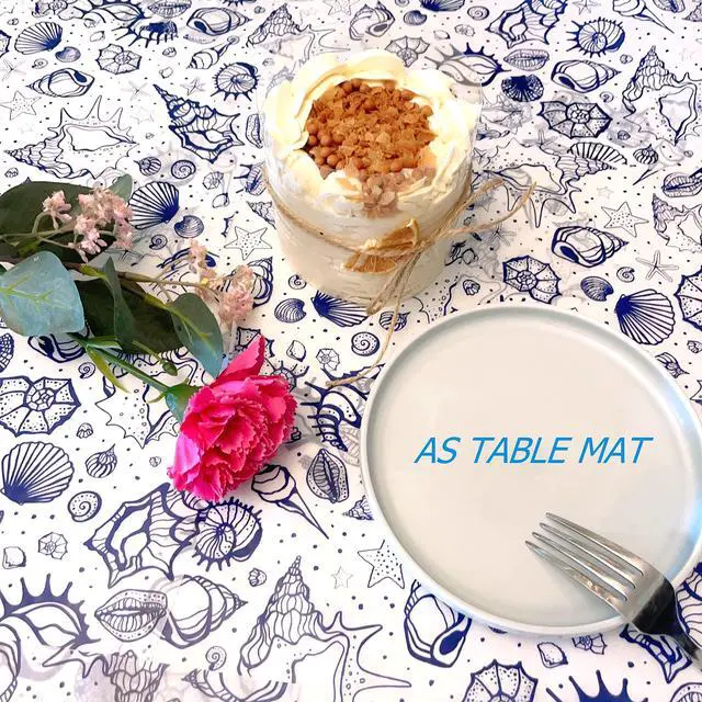 Alt view image 3 of 7 - Sea Shell Patterned Wax Paper Sheets, Food Picnic Paper, Greaseproof Paper,Waterproof Dry Hamburger Paper Liners Wrapping Tissue for Plastic Food Basket