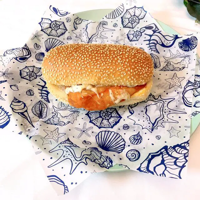 Alt view image 7 of 7 - Sea Shell Patterned Wax Paper Sheets, Food Picnic Paper, Greaseproof Paper,Waterproof Dry Hamburger Paper Liners Wrapping Tissue for Plastic Food Basket
