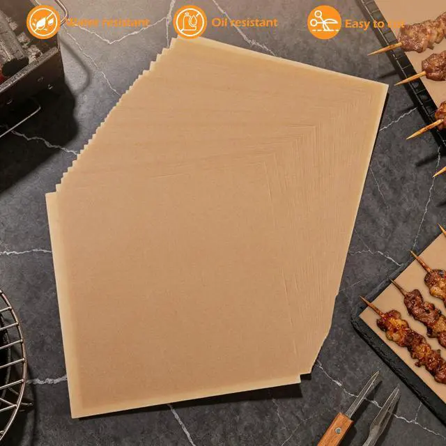Alt view image 5 of 6 - Unbleached Parchment Paper Sheets for Baking 100 Pcs 8x8 inchNon-Stick Baking Parchment Hamburger Patty Paper Liners for Oven, Bread pan, Cakes pans, Air Fryer Liners Square Brown