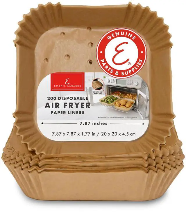 Main image of Lagasse Air Fryer Liners Disposable, Perforated Parchment Paper Air Fryer Liners for Emeril Lagasse Air Fryer Oven & French Door Air Fryer Oven Square 7.87 Inch 200 Count