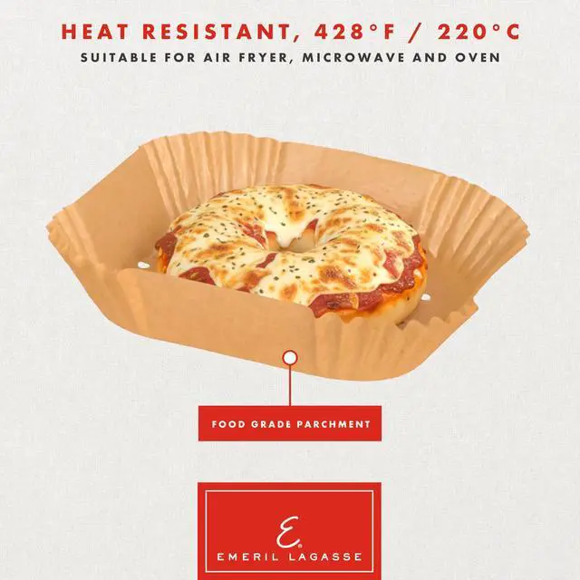 Alt view image 5 of 7 - Lagasse Air Fryer Liners Disposable, Perforated Parchment Paper Air Fryer Liners for Emeril Lagasse Air Fryer Oven & French Door Air Fryer Oven Square 7.87 Inch 200 Count