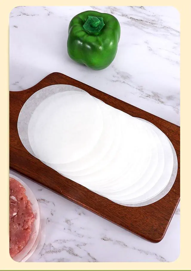 Alt view image 7 of 7 - 500pcs 4.5 Inch Hamburger Patty Paper Rounds White Parchment Paper Non-Stick Food Grade Burger Paper Sheets for Burger Press/Separating Frozen Patties (4.5")