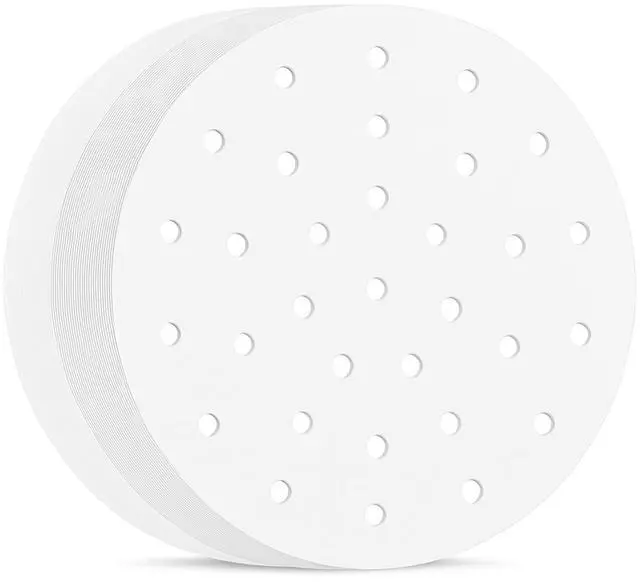 Main image of Air Fryer Perforated Parchment Paper, Set of 100, 8 inch Air Fryer Liner/Bamboo Steamer Paper/Perforated Parchment Paper for Air Fryer, Steaming Basket and More (6/7/9/10 Inch Available)