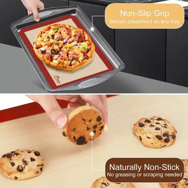 Alt view image 4 of 7 - Silicone Baking Mats 3 Pack Non-Stick Reusable Silicone Baking Sheets for Oven Cookie & Macaron Mats 2 Half Sheet + 1 Quarter Sheet BPA-Free, Dishwasher Safe