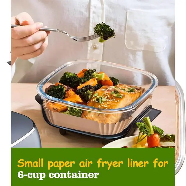 Alt view image 6 of 7 - Air Fryer Liners for Ninja Crispi, Disposable 125 + 125 Pcs Ninja Crispi Accessories for Ninja Crispi 4-in-1 Portable Glass Air Fryer Cooking System, Non-Stick Ninja Crispi Liners Disposable