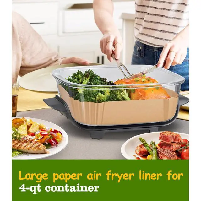 Alt view image 7 of 7 - Air Fryer Liners for Ninja Crispi, Disposable 125 + 125 Pcs Ninja Crispi Accessories for Ninja Crispi 4-in-1 Portable Glass Air Fryer Cooking System, Non-Stick Ninja Crispi Liners Disposable