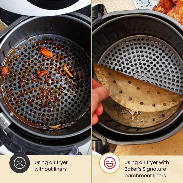 Alt view image 4 of 7 - 9 Steamer Paper, Air Fryer Round Parchment Paper Liners 220pcs Unbleached Bamboo Steamer Liners Easy Cleanup, Will Not Burn or Curl, Non-Toxic & Convenient Packaging by Bakers Signature