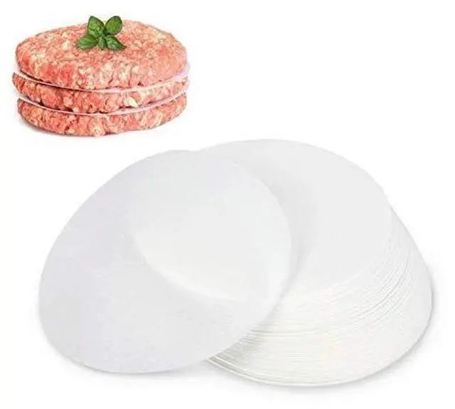 Main image of 500pcs Wax Paper 4.3 inch Non-Stick Hamburger Patty Paper Food Grade Parchment Paper Sheets for BBQ Burger Press Baking, Grill Waxed Stencil Sheet