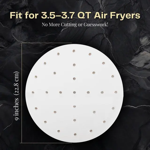 Alt view image 7 of 7 - Inch Perforated Parchment Paper For Air Fryer Liners Round Unbleached 200 Sheets 5.3 5.8 QT AirFryer, Bamboo Steamer Basket, Baking Paper, Microwave, Oven Non-Stick Cooking