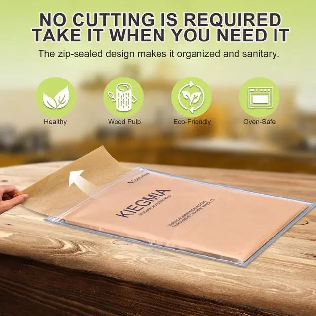 Alt view image 3 of 7 - 200PCS Unbleached Parchment Paper, Pre-Cut 12 x 16 Inches Resealable Pack, Nonstick, For Baking, Cooking, Grilling, Steaming, Fit for Baking Sheet and Parchment Paper for Air Fryer Iiners