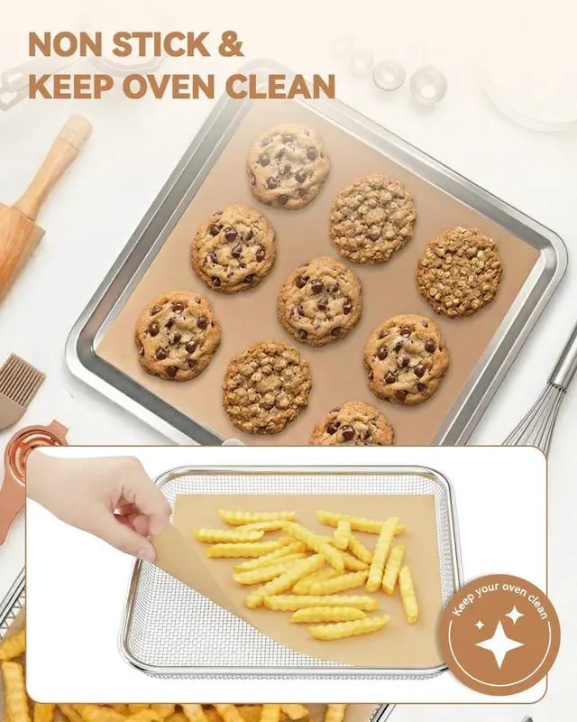 Alt view image 5 of 6 - 135PCs Paper Liners Compatible with Gourmia French Door Air Fryer 25 Qt