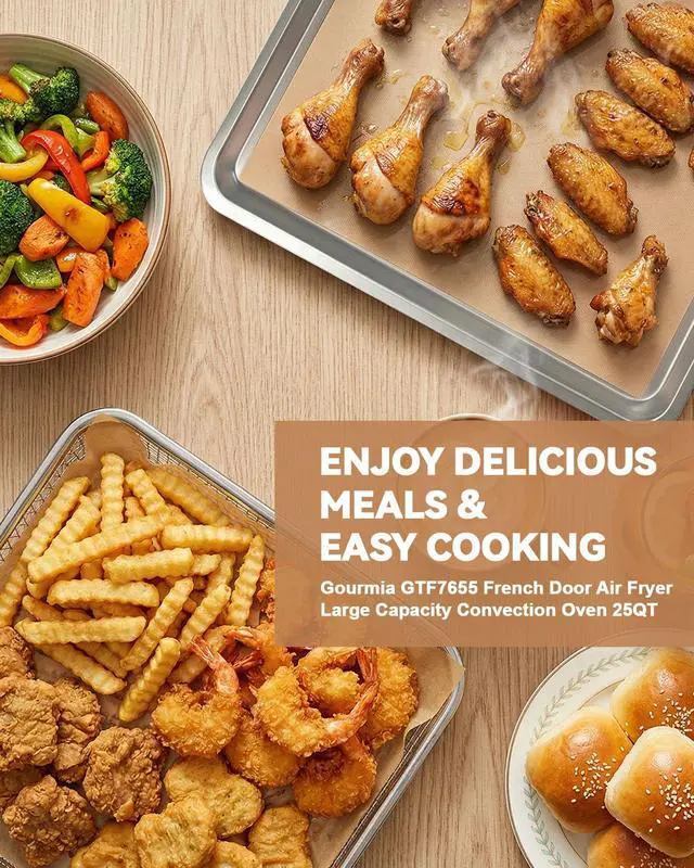 Alt view image 6 of 6 - 135PCs Paper Liners Compatible with Gourmia French Door Air Fryer 25 Qt