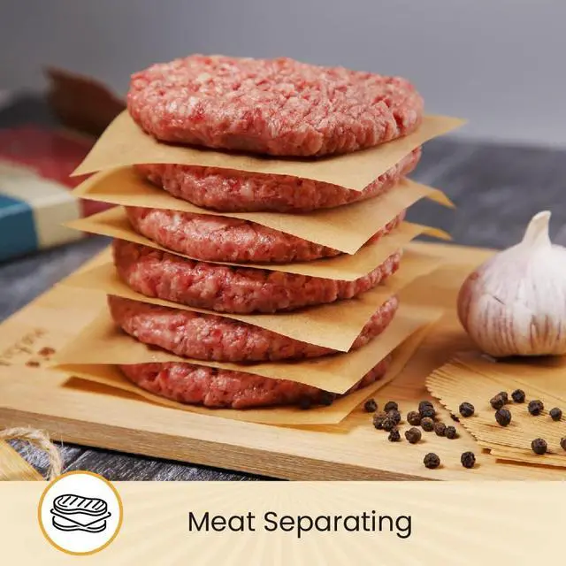 Alt view image 3 of 6 - Hamburger Patty Paper Squares 5"x5", 300Pcs Parchment Paper Sheets | Silicone Coated & Unbleached Pastry Paper Ideal for Baking, Wrapping, Freezing, Non-Toxic Oven Friendly