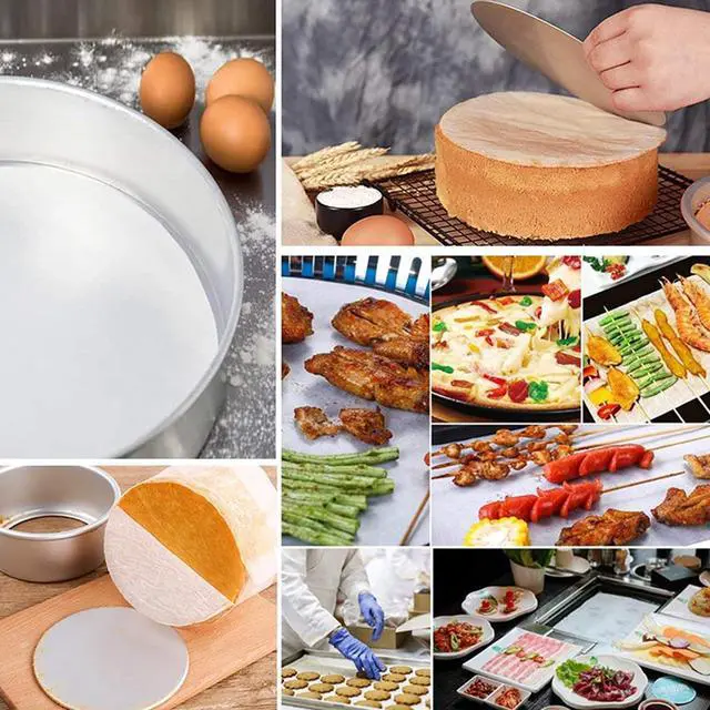 Alt view image 3 of 6 - 11 Inch Parchment Paper Baking Sheets Rounds, 100Pcs Non Stick Precut Baking Parchment, Korean BBQ Grill Paper Dutch Oven Liners for Springform Cake Tin, Toaster Oven, Microwave