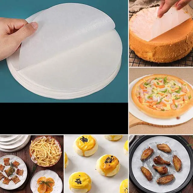 Alt view image 2 of 6 - 11 Inch Parchment Paper Baking Sheets Rounds, 100Pcs Non Stick Precut Baking Parchment, Korean BBQ Grill Paper Dutch Oven Liners for Springform Cake Tin, Toaster Oven, Microwave