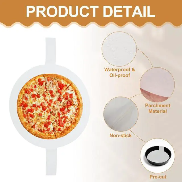 Alt view image 3 of 6 - Inch Round Parchment Paper, Non Stick Circle Baking Sheets Paper Precut Liners with Lift Tabs for Air Fryer Cake Baking Cake Pan (White, Pack of 100)
