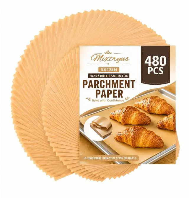Main image of Parchment Paper Sheets 480 PCS, 12 x 16 Inch Pre Cut Non Stick Unbleached Half Parchment Paper for Baking, Sheet Pan Liners, Baking Paper Sheets, Oven and Air Fryer Use