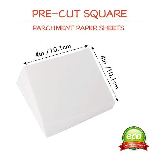 Alt view image 2 of 7 - Square Patty Paper 4x4 Inch, Set of 300, Non Stick Patty Paper Sheets for Burger Press, Patty Serperate and Cake Baking,Freezing and Caramel Candy Wrappers