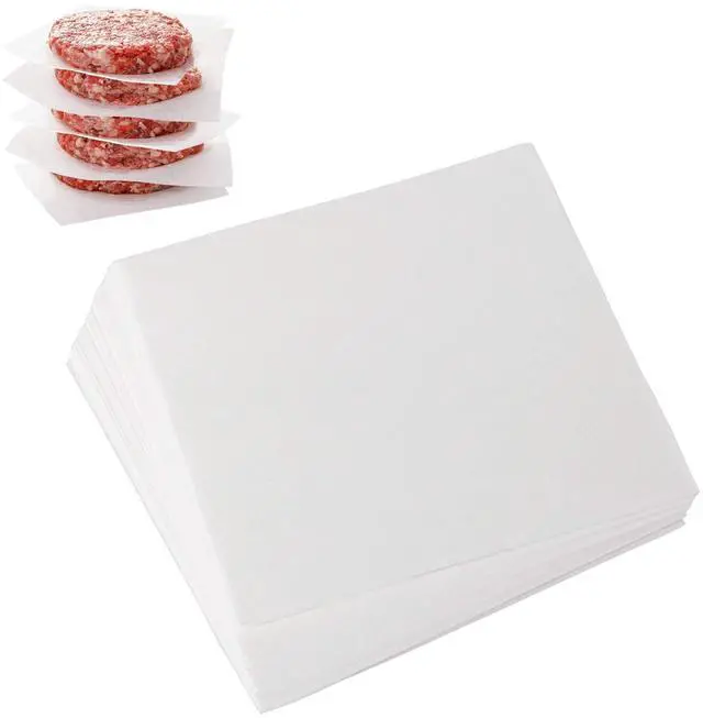 Main image of Square Patty Paper 4x4 Inch, Set of 300, Non Stick Patty Paper Sheets for Burger Press, Patty Serperate and Cake Baking,Freezing and Caramel Candy Wrappers