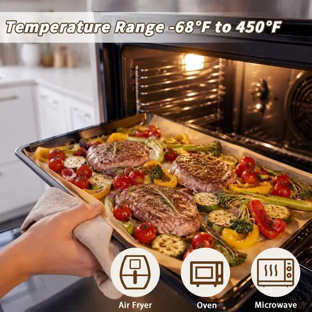 Alt view image 3 of 7 - Parchment Paper Sheets 480 PCS, 12 x 16 Inch Pre Cut Non Stick Unbleached Half Parchment Paper for Baking, Sheet Pan Liners, Baking Paper Sheets, Oven and Air Fryer Use
