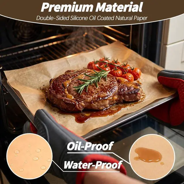 Alt view image 4 of 7 - Parchment Paper Sheets 480 PCS, 12 x 16 Inch Pre Cut Non Stick Unbleached Half Parchment Paper for Baking, Sheet Pan Liners, Baking Paper Sheets, Oven and Air Fryer Use