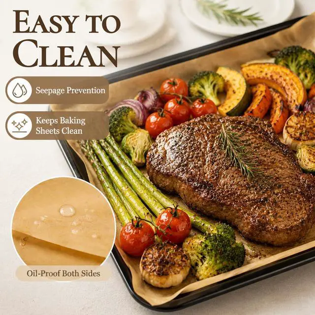 Alt view image 6 of 7 - Parchment Paper Sheets 480 PCS, 12 x 16 Inch Pre Cut Non Stick Unbleached Half Parchment Paper for Baking, Sheet Pan Liners, Baking Paper Sheets, Oven and Air Fryer Use