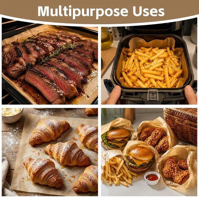 Alt view image 7 of 7 - Parchment Paper Sheets 480 PCS, 12 x 16 Inch Pre Cut Non Stick Unbleached Half Parchment Paper for Baking, Sheet Pan Liners, Baking Paper Sheets, Oven and Air Fryer Use