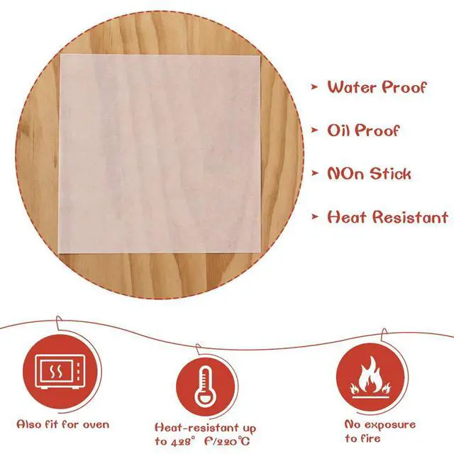 Alt view image 3 of 7 - Square Patty Paper 4x4 Inch, Set of 300, Non Stick Patty Paper Sheets for Burger Press, Patty Serperate and Cake Baking,Freezing and Caramel Candy Wrappers