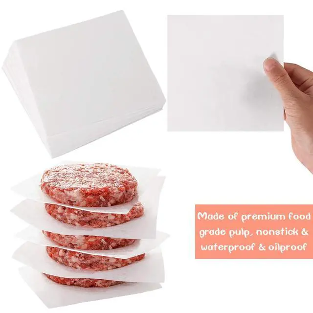 Alt view image 5 of 7 - Square Patty Paper 4x4 Inch, Set of 300, Non Stick Patty Paper Sheets for Burger Press, Patty Serperate and Cake Baking,Freezing and Caramel Candy Wrappers