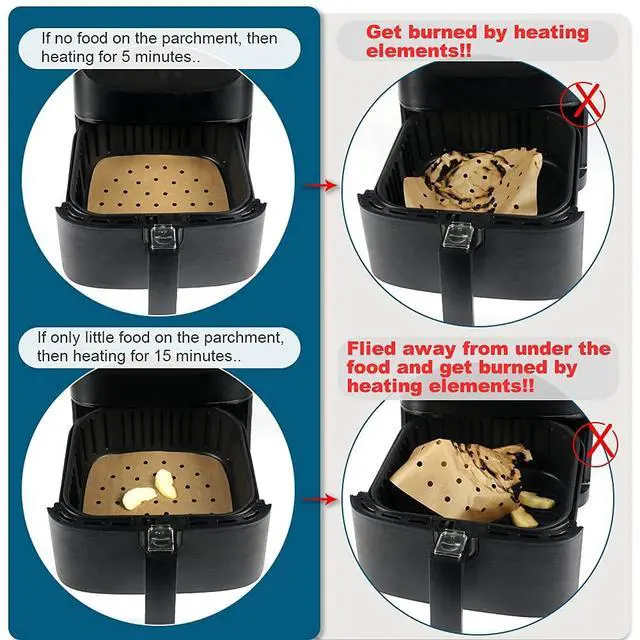 Alt view image 6 of 7 - Air Fryer Oven Liners, 11x12 Inches, Nonstick Unbleached Rectangular Airfryer Parchment Paper for Ninja Foodi Air Fryer Toaster Ovens, XL Airfryer, Dehydrator and More (Set of 100)