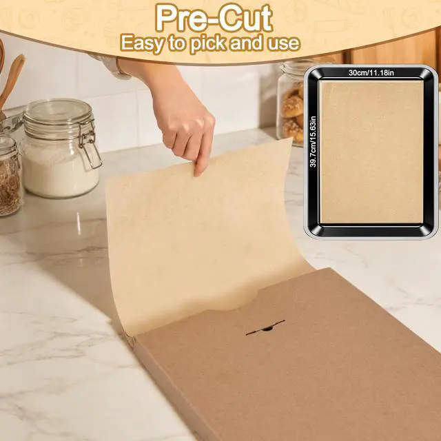Alt view image 2 of 7 - 360 Pcs Parchment Paper Sheets, Non-Stick, Pre-cut (12x16 Inch)