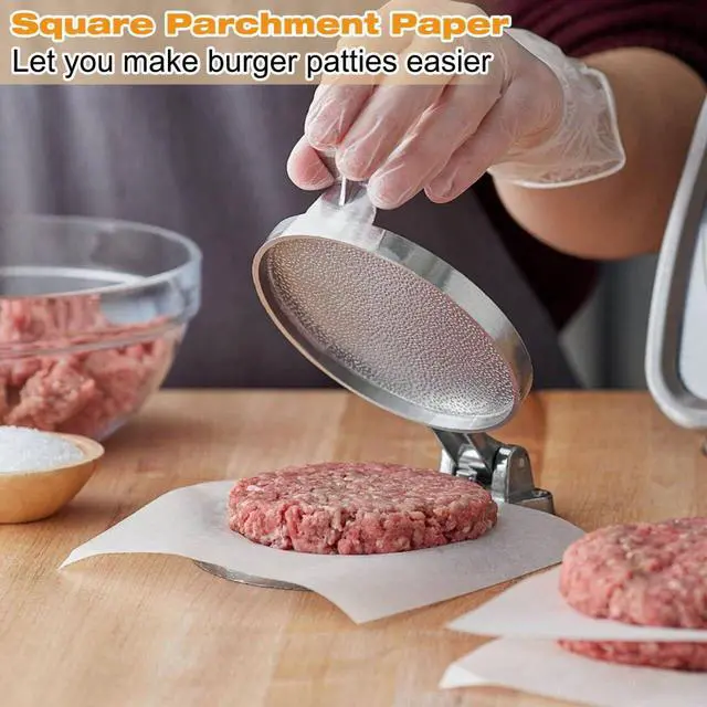 Alt view image 5 of 7 - 300Pcs Burger Patty Paper, 7x7 Inch Precut Parchment Paper Squares for Burger Press, Unbleached Smash Burger Paper Sheets for Baking, Freezing, Wrapping Candies, Oven & Microwave Safe