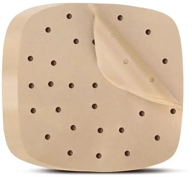 Main image of Air Fryer Parchment Paper Liners: 200PCS 8.5 inch Square Perforated parchment paper for Air Fryer, Premium Bamboo Steamer Liner for Air Fryers Baking Cooking Oven