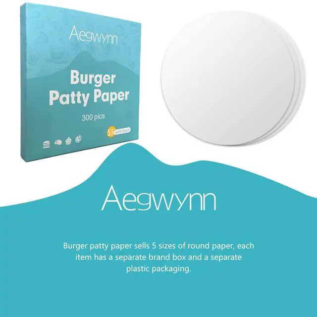 Alt view image 6 of 7 - Hamburger Patty Paper Round 5.5 Inch 300 Pcs, Parchment Burger Papers Non Stick Easy to Remove Separate Frozen Pressed Patties (5.5 Inch)