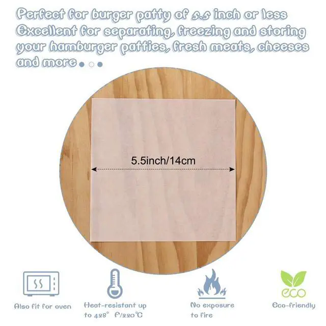 Alt view image 2 of 7 - Burger Patty Paper, 5.5 x 5.5in, Set of 300, Patty Paper Squares, Baking Parchment Squares/Hamburger Patty Papers for Separating Burger, Cookies and More