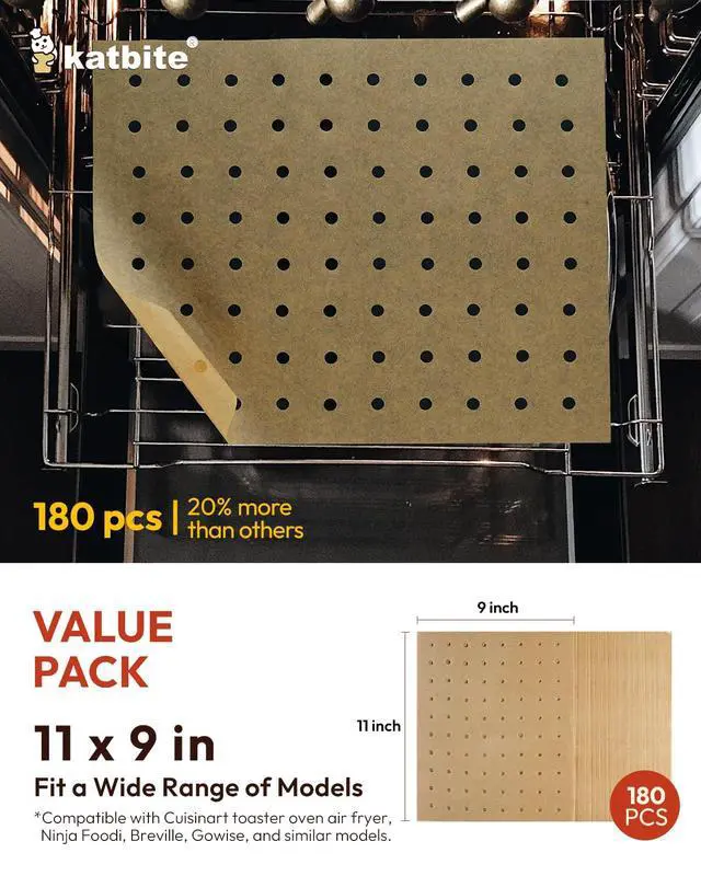 Alt view image 2 of 7 - Air Fryer Parchment Paper Liners 160pcs Airfryer Liners Disposable 9x11 Inch Perforated Parchment Paper Sheets Basket Liner Accessories For Toaster oven,Air Fryer, Fit Cuisinart, Ninja Foodi