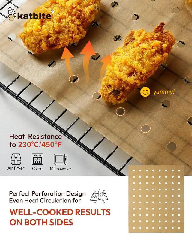 Alt view image 3 of 7 - Air Fryer Parchment Paper Liners 160pcs Airfryer Liners Disposable 9x11 Inch Perforated Parchment Paper Sheets Basket Liner Accessories For Toaster oven,Air Fryer, Fit Cuisinart, Ninja Foodi