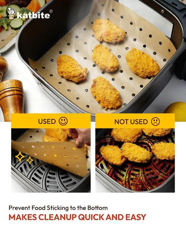 Alt view image 5 of 7 - Air Fryer Parchment Paper Liners 160pcs Airfryer Liners Disposable 9x11 Inch Perforated Parchment Paper Sheets Basket Liner Accessories For Toaster oven,Air Fryer, Fit Cuisinart, Ninja Foodi