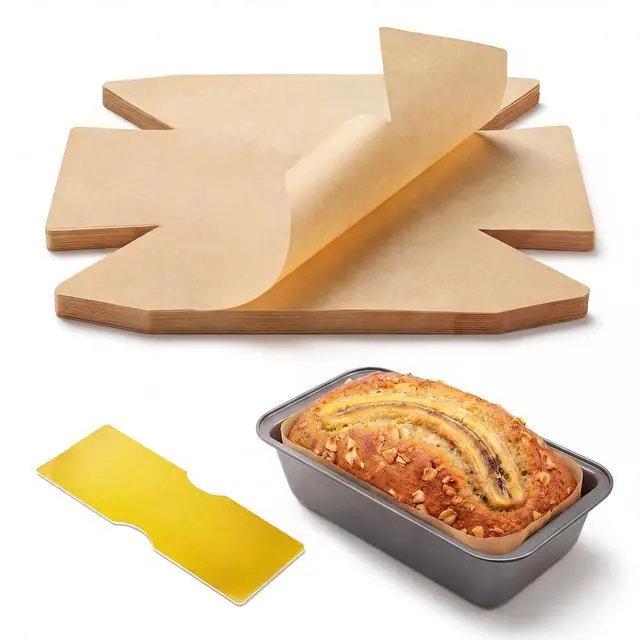 Main image of 100 Pcs Loaf Pan Liners for Baking Bread 9x5 Inch, Bread Pan Liners with Cardboard Formers, Non-Stick Pre Cut Unbleached Parchment Paper for Loaf Pan