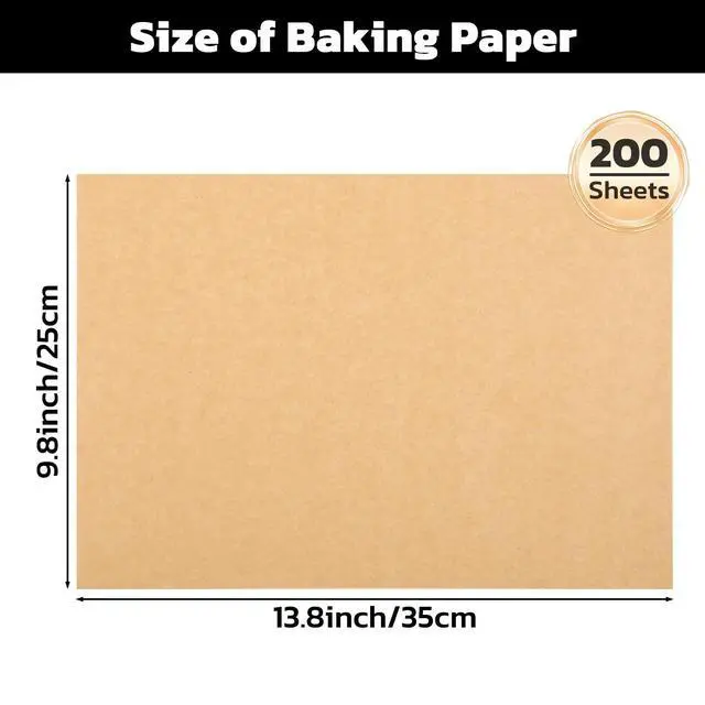 Alt view image 2 of 7 - Parchment Paper Sheets for Baking, 200pcs 10x14 Inch Unbleached Precut Nonstick Heavy Duty Natural Parchment Baking Paper Sheets for Air Fryer Cooking, Grilling, Frying and Steaming