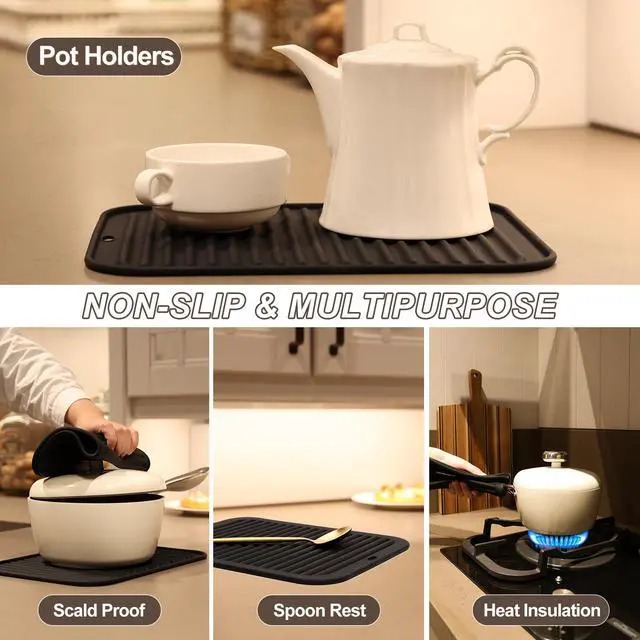 Alt view image 4 of 7 - 4 Pack Square Silicone Trivets