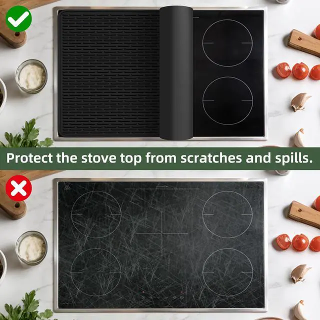Alt view image 3 of 7 - Stove top Cover for Electric Stove - Silicone Stove Mat for Glass Top Stove, Range Covers for Electric Stove, Aqua, 28"x20" (Standard)